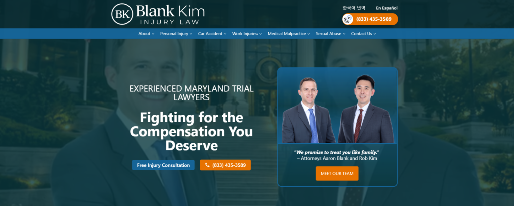 Best Wrongful Death Law Firms in Baltimore, Blank Kim Injury Law