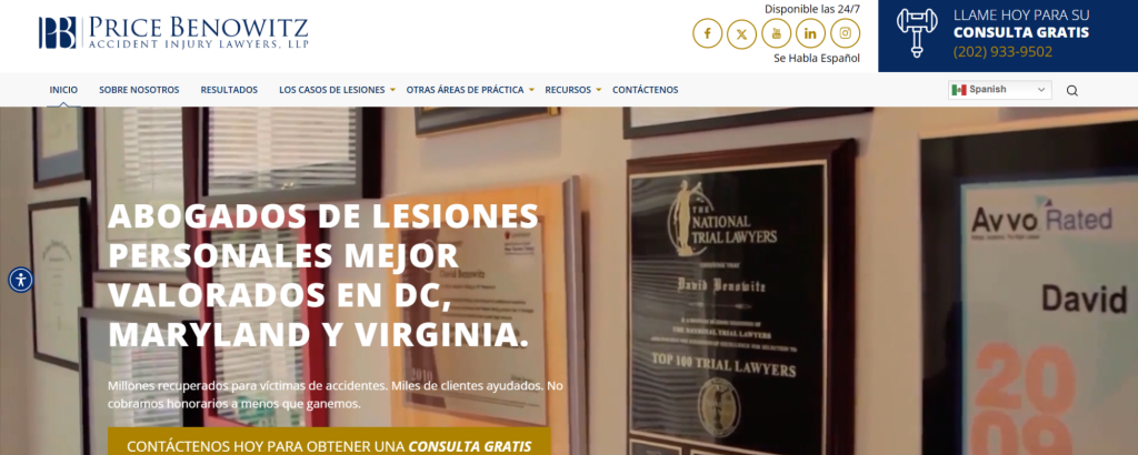 mejores firmas de abogados de resbalones y caídas mejor valoradas en Baltimore según reseñas de clientes, Price Benowitz