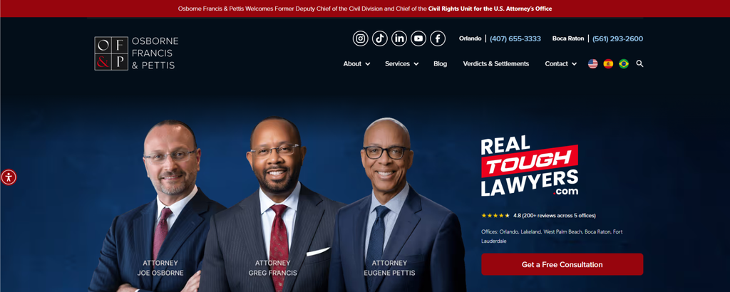 Lakeland personal injury law firms, Osborne, Francis & Pettis