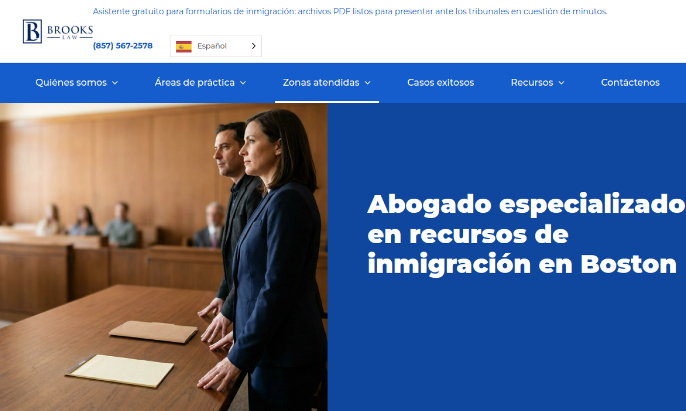 Brooks Law Firm Boston immigration appeals lawyer page