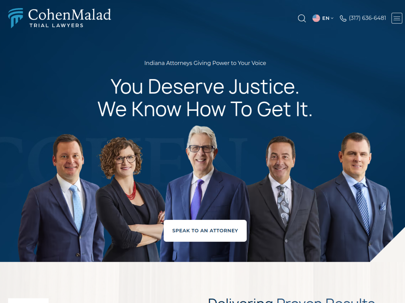 CohenMalad homepage, Indiana trial lawyers
