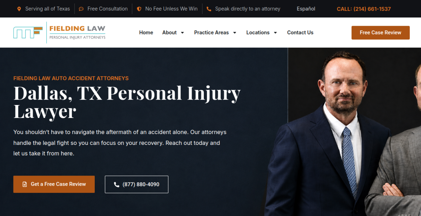 Fielding Law Dallas personal injury lawyer page
