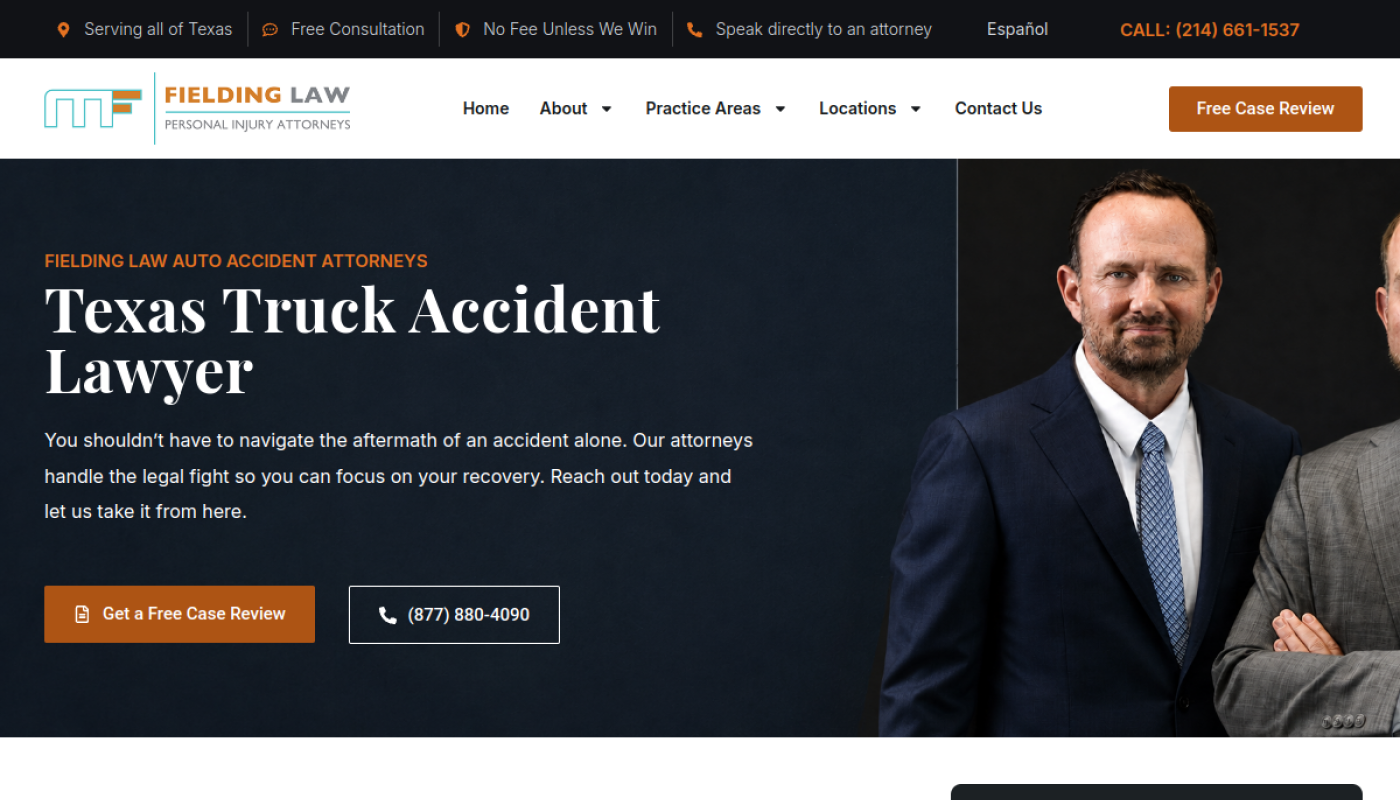 Fielding Law truck accident page, Texas truck accident lawyers