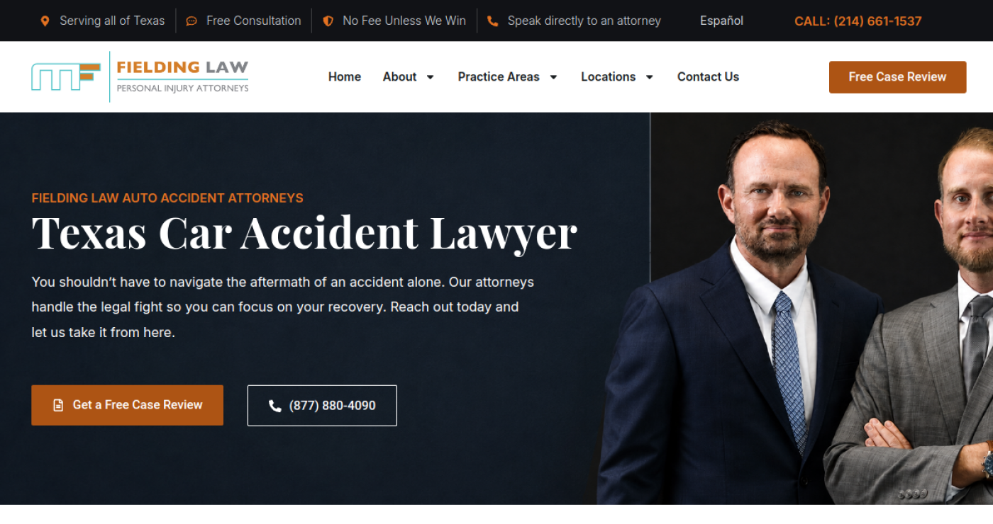 Fielding Law Texas car accident lawyer page