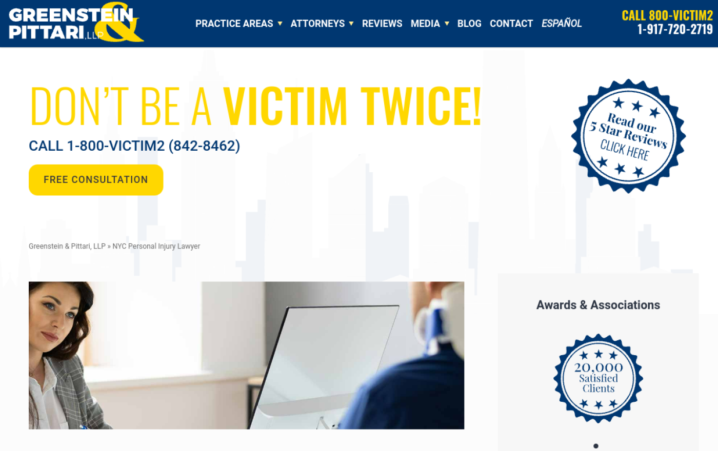 Greenstein & Pittari NYC personal injury lawyer page