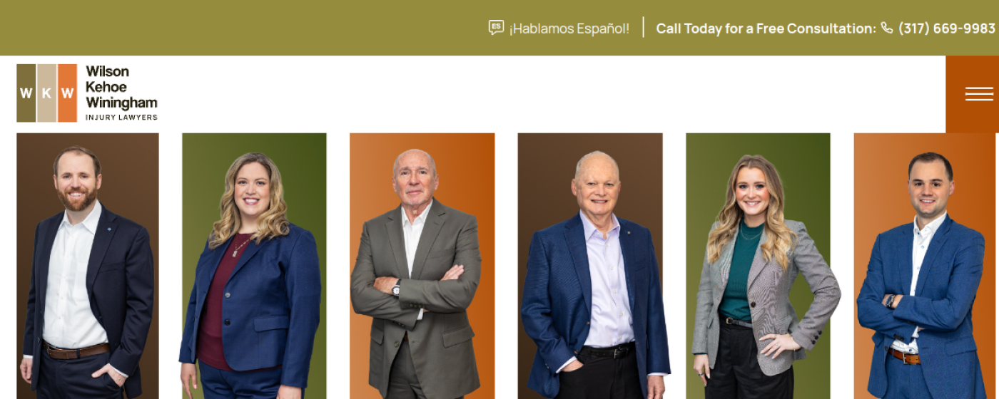 Wilson Kehoe Winingham homepage, Indianapolis injury attorneys